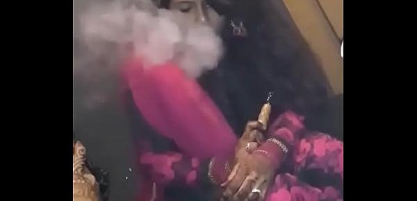  Smoking Newly Married Hot-Girl Taking Hookah!